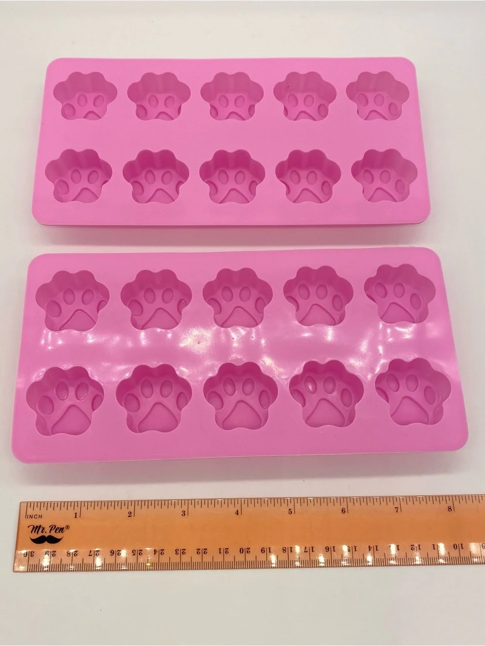 2 Pack Pink Silicone Paw Print Molds Dog Paw Candy Treat Mold